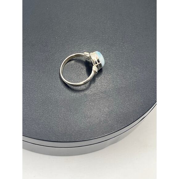 Genuine‎ Caribbean Blue Larimar 13x8mm Dominican Sterling Silver Ring Size 9.5 - Picture 8 of 8